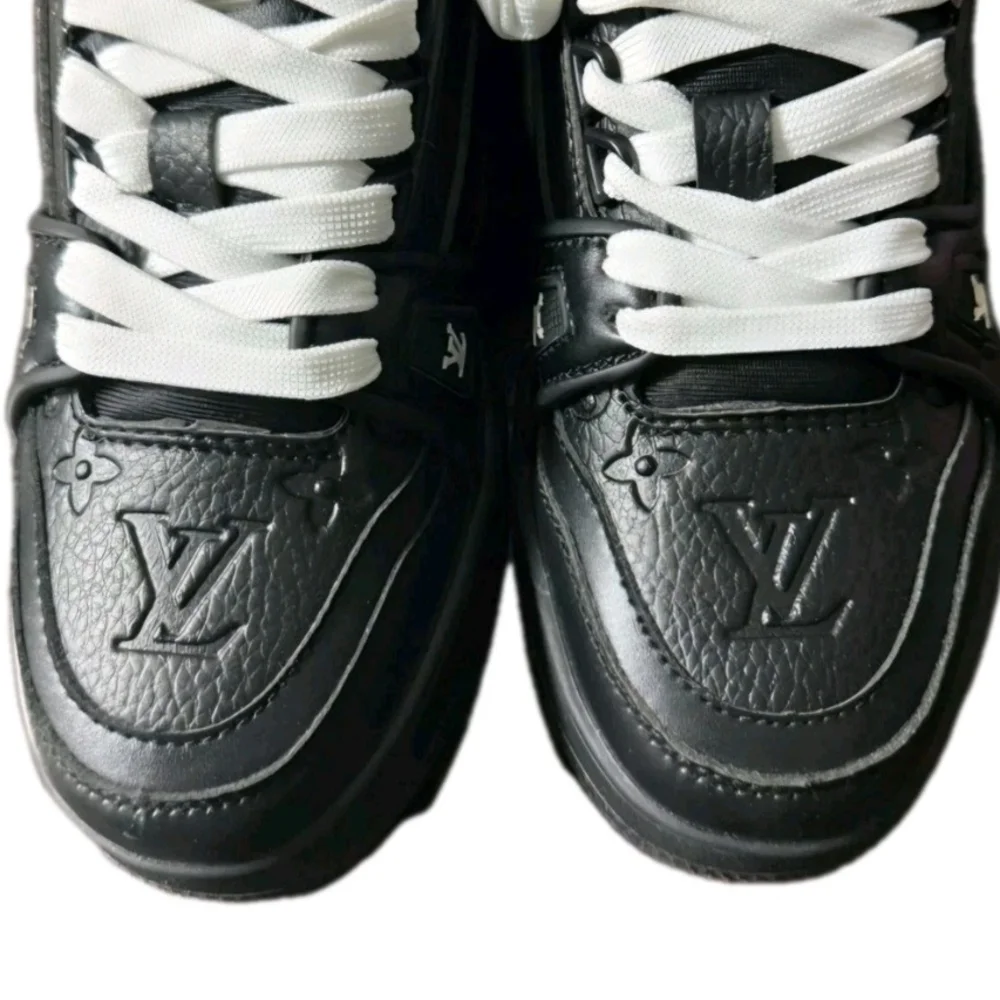 Louis Vuitton Men's Black and White Sneakers - Picture 2 of 5